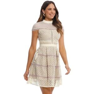 Self-Portrait Crosshatch Yellow Dress